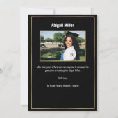 Faire-part Chic Moderne Purple Et Gold Script Graduation (Dos)