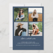 Faire-part Chic Navy Blue Arch 5 Photo Collage Graduation (Dos)