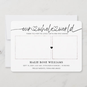 Faire-part Chic Notre Monde entier Photo Collage Naissance