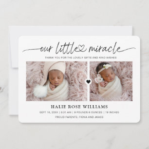 Faire-part Chic Notre Petit Miracle Collage Photo Naissance