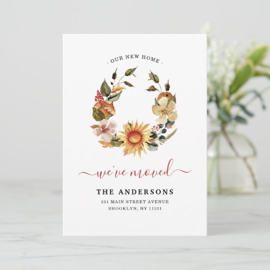 Faire-part Chic Nous avons déménagé Automne Automne Automne A (Debout devant)