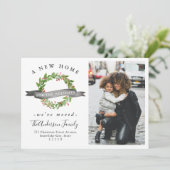 Faire-part Chic Nouvelle Maison pour les fêtes Wreath Photo M (Debout devant)