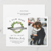 Faire-part Chic Nouvelle Maison pour les fêtes Wreath Photo M (Devant / Derrière)