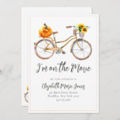Faire-part Chic On Move Citrouille Sunflower Bicycle Moving (Devant / Derrière)