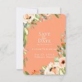Faire-part Chic Peach Botanical Photo Enregistrer La Date (Devant)