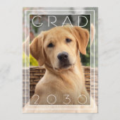 Faire-part Chic Puppy School Gold Foil Graduation (Devant)