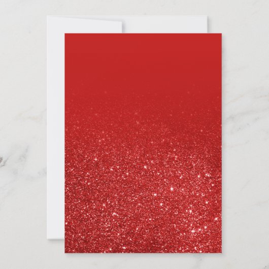 Faire-part Chic Red Parties scintillant Ombre Girly Photo Gra (Dos)
