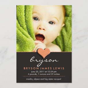 Faire-part chic simple de bébé