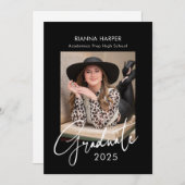 Faire-part Chic tendance 2 Photos Graduation Open House (Devant / Derrière)