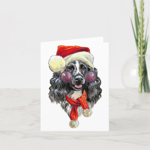Faire-part Chien d'espagne de Noël enregistrer la date