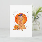 Faire-part Chien d'Halloween Golden Retriever (Debout devant)