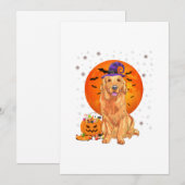 Faire-part Chien d'Halloween Golden Retriever (Devant / Derrière)