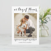 Faire-part Chien D'Honneur Animaux Mariages Fiançailles Photo (Debout devant)