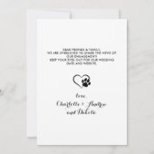 Faire-part Chien D'Honneur Animaux Mariages Fiançailles Photo (Dos)