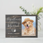 Faire-part Chien D'Honneur Rustique Photo Animal de compagnie (Debout devant)