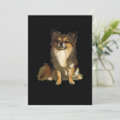 Faire-part Chien graphique long Haired Chihuahua mignon (Debout devant)
