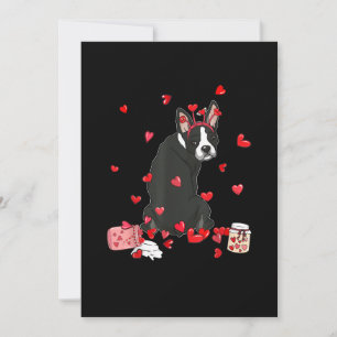 Faire-part Chien Valentine Cadeau mignonne Boston Terrier Val
