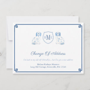 Faire-part Chiens De Staffordshire Bleu Et Blanc Monogramme D