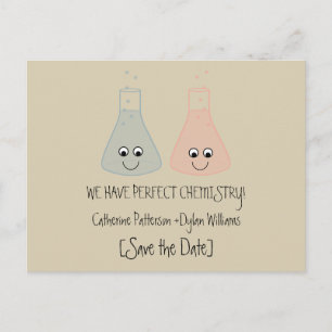 Faire-part Chimie Mignonne Enregistrez la Date Carte Postale