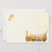 Faire-part Choo Choo Train Bébé Fille Photo Naissance (Dos)