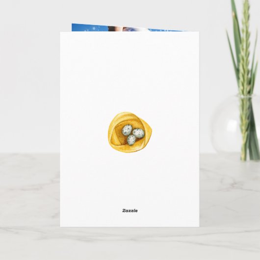 Faire-part Chouette d'hiver Noël bébé attend une photo (Dos)