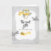 Faire-part Chouette d'hiver Noël bébé attend une photo (Devant)