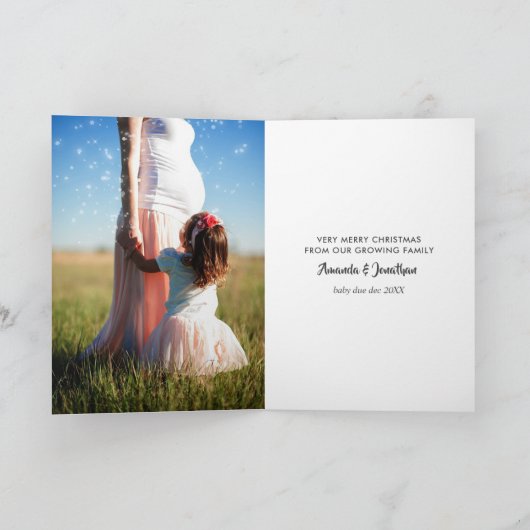 Faire-part Chouette d'hiver Noël bébé attend une photo (Intérieur)