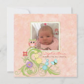 Faire-part Chouette mignonne à lunettes de soleil Arbre de vi (Dos)