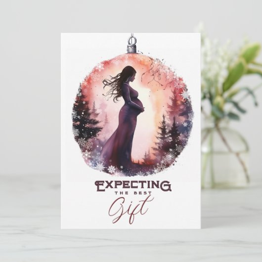 Faire-part Chrétien Ornement Aquarelle Vacances Grossesse (Debout devant)
