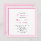 Faire-part Christening Baptême Nommer Simple rose moderne Ann (Devant / Derrière)