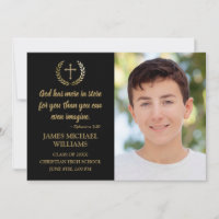 Christian Bible Verse Photo Black Graduation