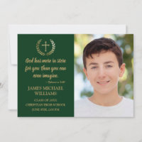 Christian Bible Verse Photo Green Graduation