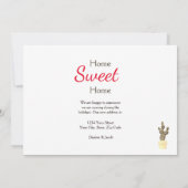 Faire-part Christmas Cactus mignon Red Moving Nouvelle adress (Dos)