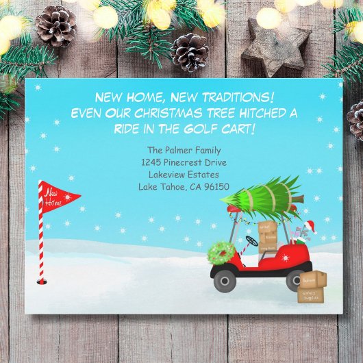 Faire-part Christmas Golf Cart With Moving Boxes Golf