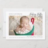 Faire-part Christmas Stocker Stuffer Modern Funny Photo Baby (Devant)