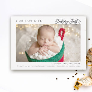 Faire-part Christmas Stocker Stuffer Modern Funny Photo Baby