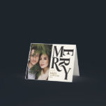 Faire-part Chritsmas vintages colorés<br><div class="desc">Colorful vintage typographie joyeux chritsmas carte photo. Une partie d'une collection de vacances audacieuse et amusante.</div>