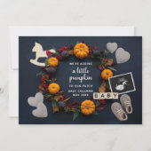 Faire-part Chute Thanksgiving Citrouille Grossesse Révéler bé (Devant)