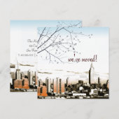 Faire-part Ciel de NYC/tours jumelles/annonce mobile (Devant / Derrière)