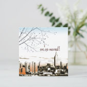 Faire-part Ciel de NYC/tours jumelles/annonce mobile (Debout devant)