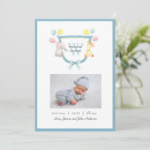 Faire-part Cimetière Monogramme mignonne avec animaux Garçon  (Debout devant)