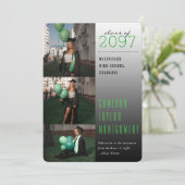 Faire-part Citation Vert foncé à clair Photo Graduation moder (Debout devant)