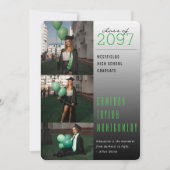 Faire-part Citation Vert foncé à clair Photo Graduation moder (Devant)