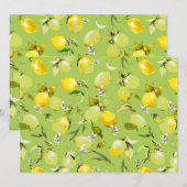 Faire-part citrons aquarelle 22 (Devant / Derrière)