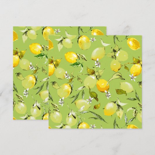 Faire-part citrons aquarelle 22 (Devant / Derrière)