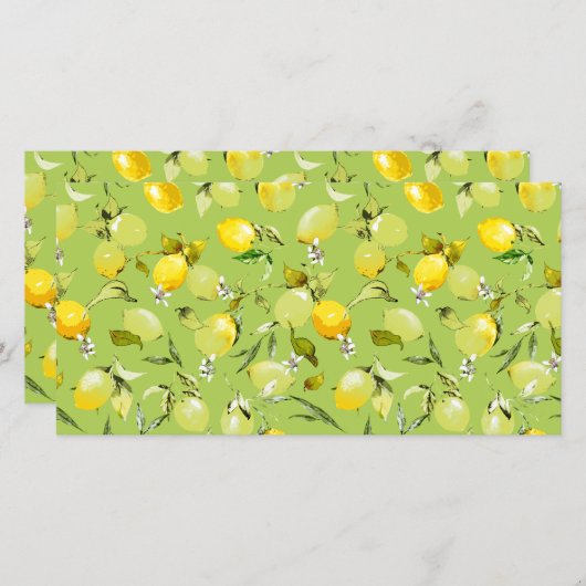 Faire-part citrons aquarelle 22 (Devant / Derrière)
