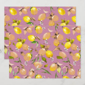 Faire-part citrons aquarelle 25 (Devant / Derrière)