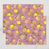 Faire-part citrons aquarelle 25 (Devant / Derrière)