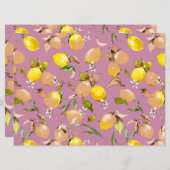 Faire-part citrons aquarelle 25 (Devant / Derrière)