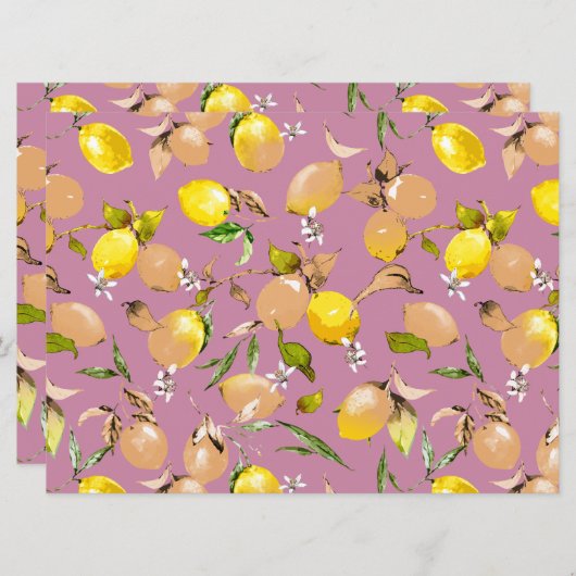 Faire-part citrons aquarelle 25 (Devant / Derrière)